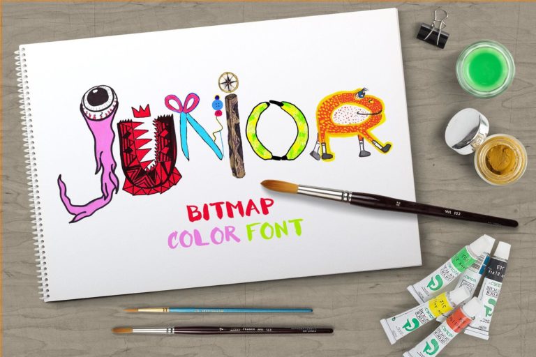 Шрифт Junior bitmap color